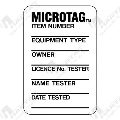 Microtag White Shows Test Date (pk100)