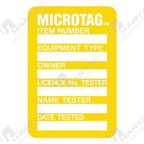 Microtag Yellow  Shows Test Date (pk100)