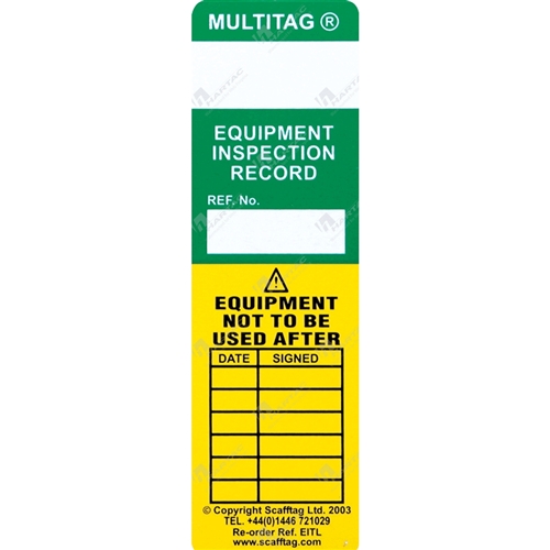 Spare Multitag Status Inserts (pkt of 50) Green
