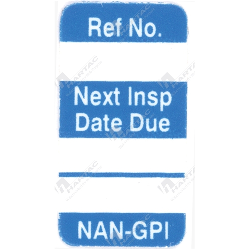Nanotag “Next Inspection Date” Insert - Blue Pk of 100