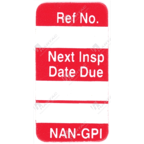 Nanotag “Next Inspection Date” Insert - Red Pk of 100