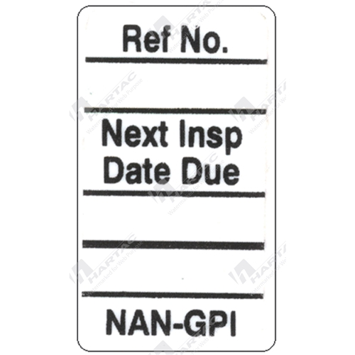 Nanotag “Next Inspection Date” Insert - White Pk of 100