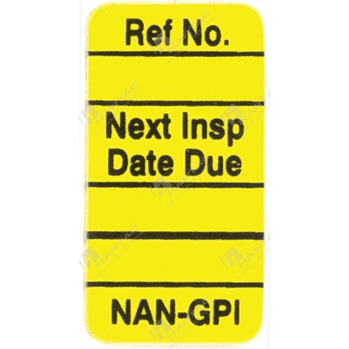 Nanotag “Next Inspection Date” Insert - Yellow Pk of 100