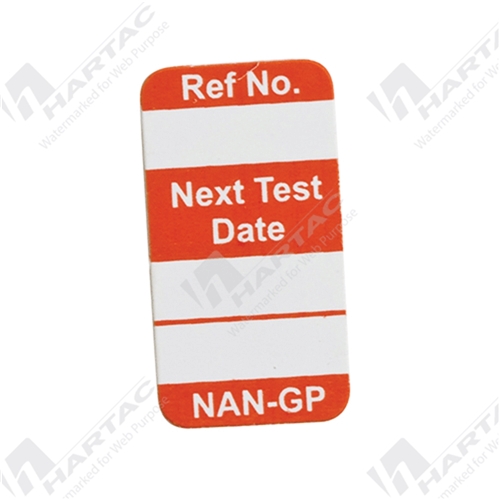 Nanotag “Next Test Date” Insert - Orange Pk of 100