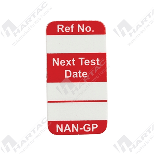 Nanotag “Next Test Date” Insert - Red Pk of 100