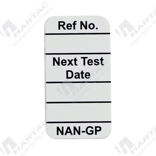 Nanotag “Next Test Date” Insert - White Pk of 100