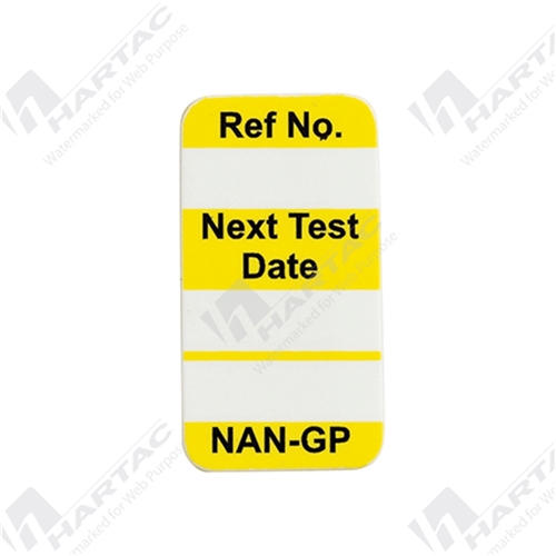 Scafftag Nanotag "Next Test Date" Insert - Yellow