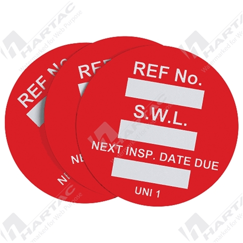Scafftag Universal Tag Safe "Working Load" Insert - Red (Pack of 20 Inserts)