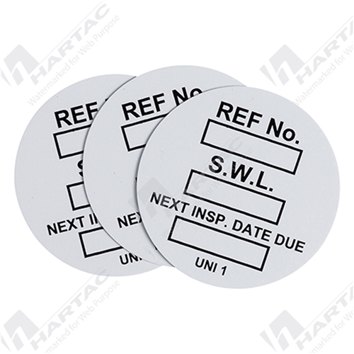 Universal Tag Safe Working Load Insert - White Pk of 20