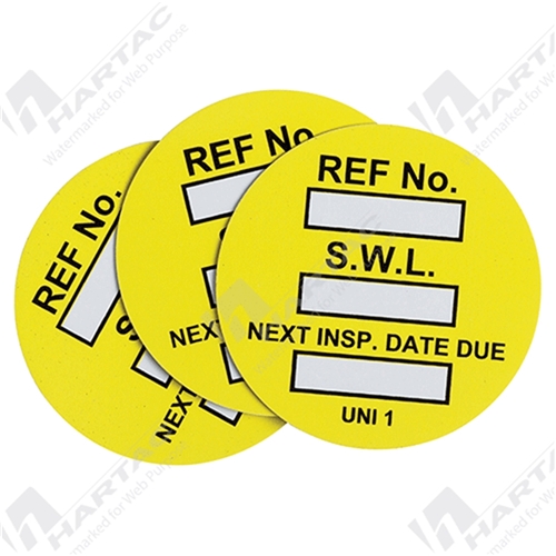 Scafftag Universal Tag Safe "Working Load" Insert - Yellow (Pack of 20 Inserts)