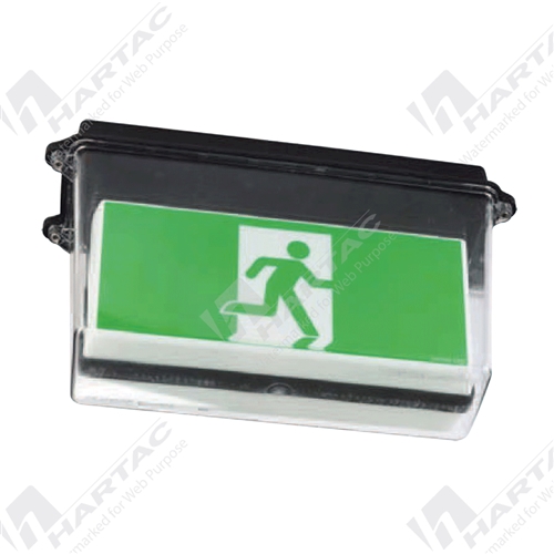Weatherproof Illuminated Exit Sign 466x274x155  Double Sided Running Man (Pictogram)