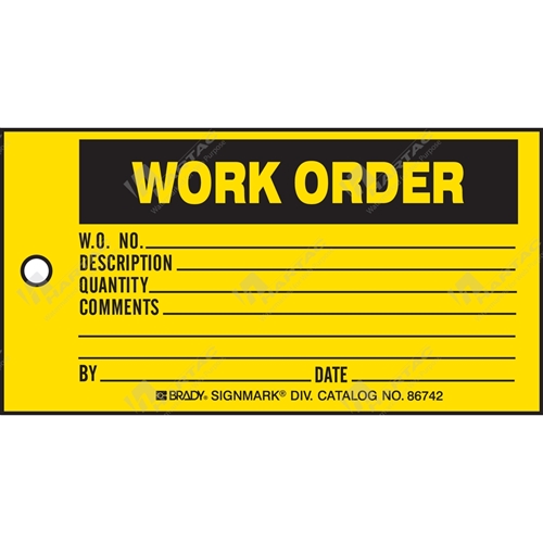 Production Status Tag "Work Order " (Pack of 100) - 146mm x 76mm