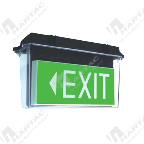 Weatherproof Illuminated Exit Sign 466x274x155  Single Sided Exit (Worded) Arrow Left