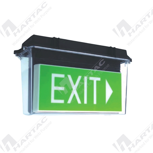Weatherproof Illuminated Exit Sign 466x274x155  Single Sided Exit (Worded) Arrow Right
