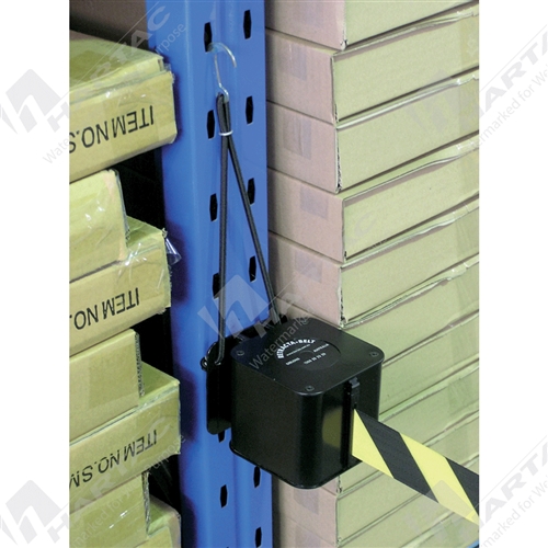 Magnetic Mount Retractable Barrier 7.6m Webbing- Yellow