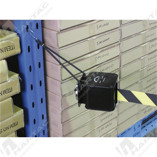 Magnetic Mount Retractable Barrier 7.6m Webbing- Yellow