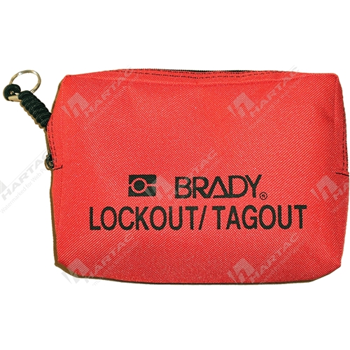 Belt Mining Lockout Pouch Red with Keyring 190x120x50mm