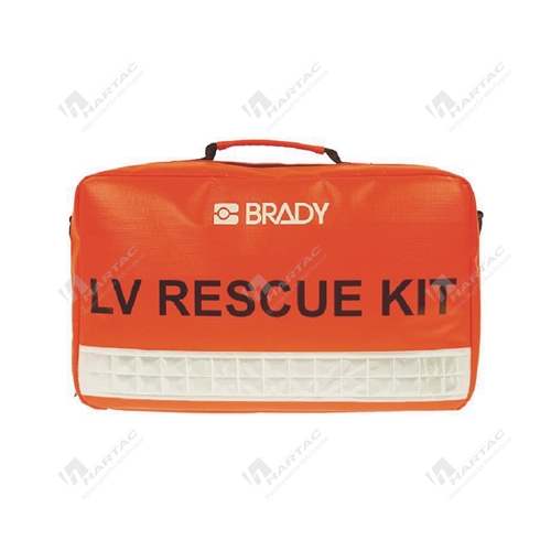 Weatherproof PVC LV Rescue Kit Orange Carry Bag w/ Reflective Strip & Contents Tag