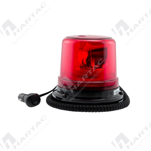 Rotary Beacon Light, Red Magnetic Base 24V DC H1 24V 70W Bulb