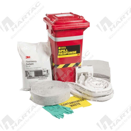 3M MSRK-130 General Purpose Absorbent Spill Kit Wheelie Bin 130L