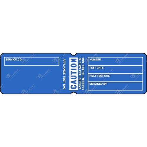 Appliance Test Tag Caution Blue (pk100)