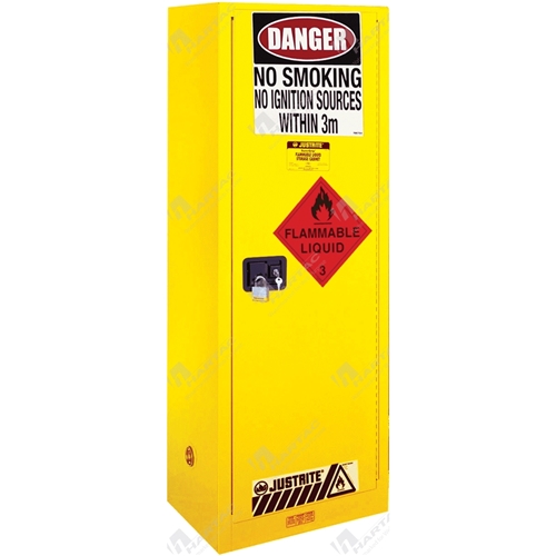 Flammable Storage Cabinet Slim Line Styled 3 Shelves 1 Door 170L Capacity 670W*1760H*465D