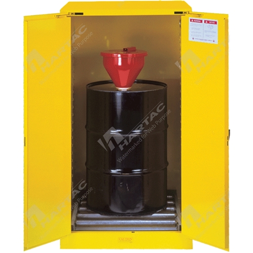 Flammable Storage Cabinet with Roller for Vertical Drum 2Door 250L Capacity 870W*1760H*870