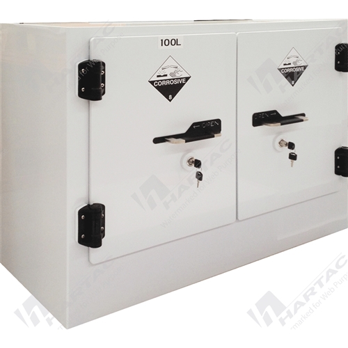 Corrosive Storage Cabinet Polyethylene 2 Shelves 2 Doors 100L Capacity 935W*720H*400D