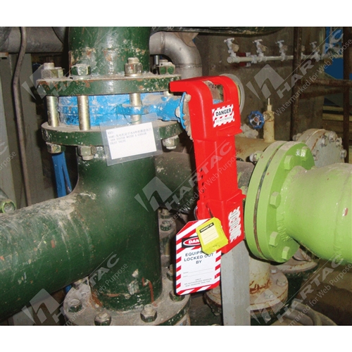 Red Universal Butterfly Valve Lockout 1 5/8