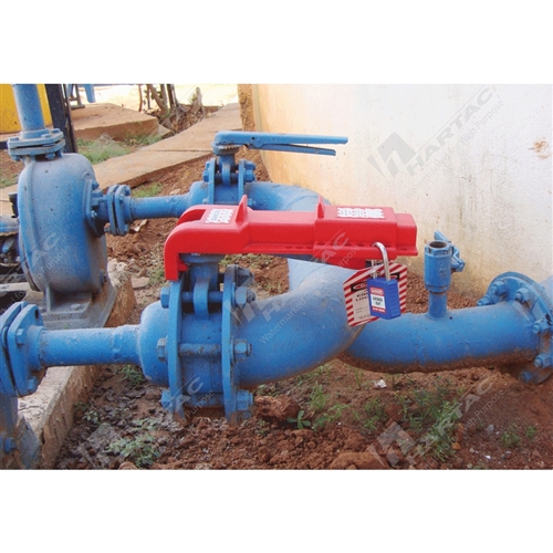 Red Universal Butterfly Valve Lockout 1 5/8