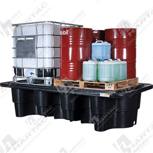 Twin IBC Bulkie Box Bund Polyethylene 2760*1480*660H (Oil/Acid/Chemical) 1470L Sump