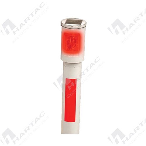 Dingo Eyes Solar Power Post Red and Red (Flashing) Steel  Stake with 1M Pole