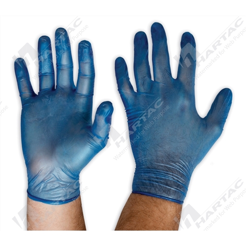 Blue Vinyl Powder Free Disposable Gloves(100 per box) Size - XL