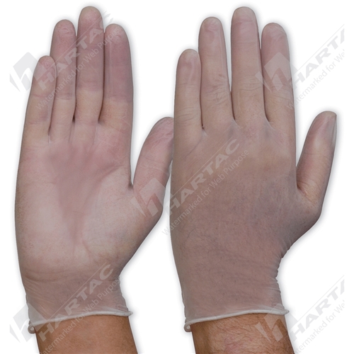 Clear Vinyl Powder Free Disposable Gloves(100 per box) Size - L