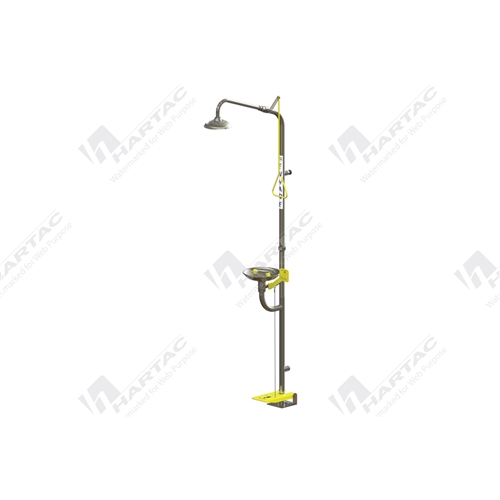 Deluge Shower and Aerated Eye Wash, Stainless Steel Bowl Hand & Foot Operated