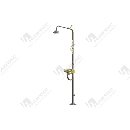 Stainless Steel Combination Emergency Deluge Shower Eye/Face Wash Hand Operated