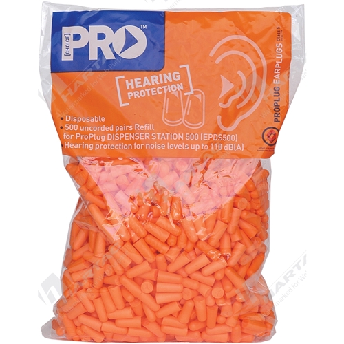 ProBullet Earplug Refill Bag For Dispenser (500 Uncorded Pairs)