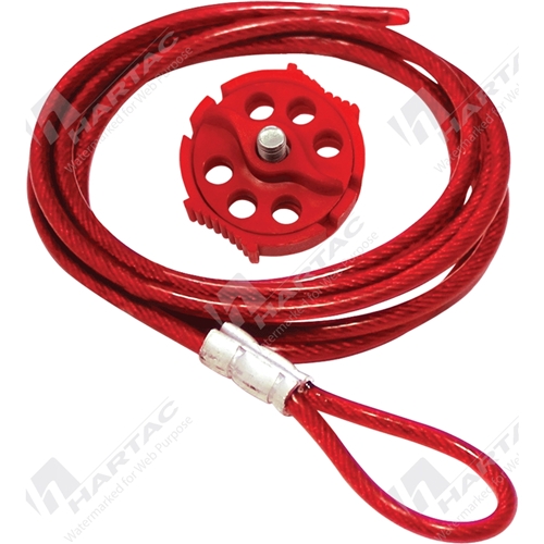 Red Economy Multipurpose Cable Lockout with 2 metre cable