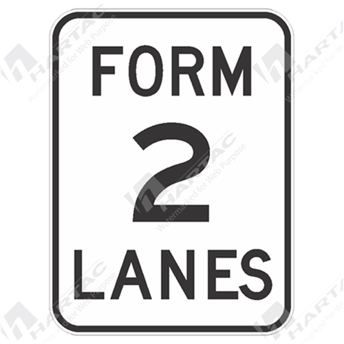 1200*1600 Traff Alum Ref CL1 Form 2 Lanes Black on White Unistruts POA