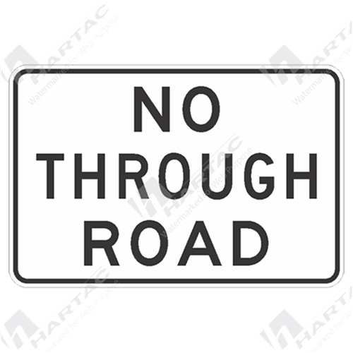 600*400 Alum Ref CL1 No Through Road Black On White