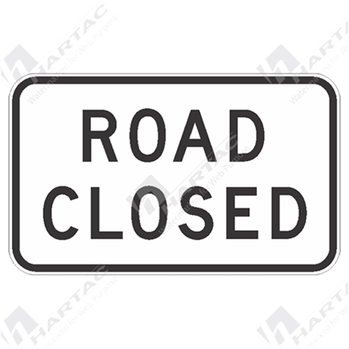 900*550 Traffic Alum Ref CL1 Road Closed Black on White