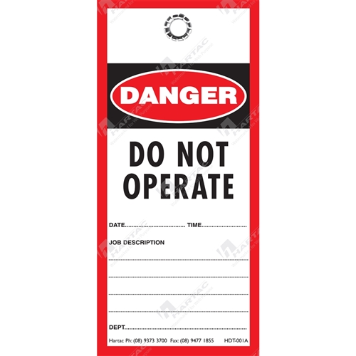 "Danger Do Not Operate" Polyart Paper Tag (Pack of 100) - 80mm x 160mm