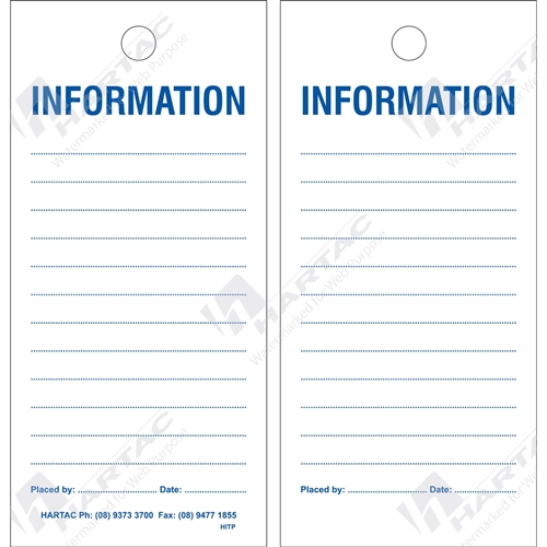 Hartac Poly Tag 75*160 Information
