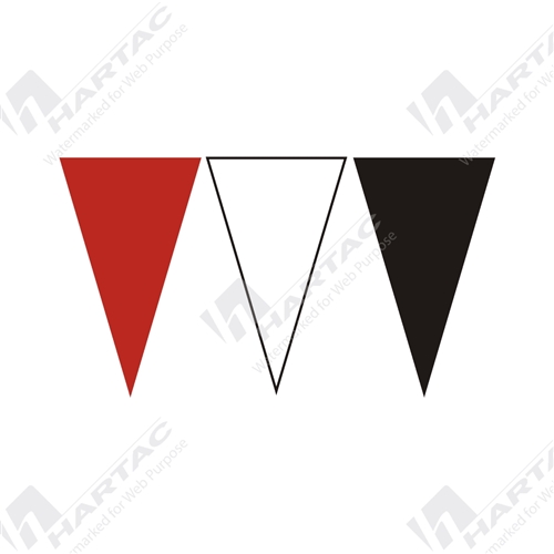 30mtr Roll Black, Red & White Alternating Bunting Flags