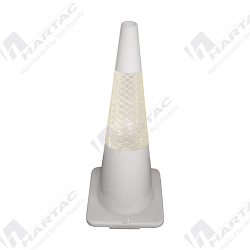 700mm White Cone With White Reflective Sleeve