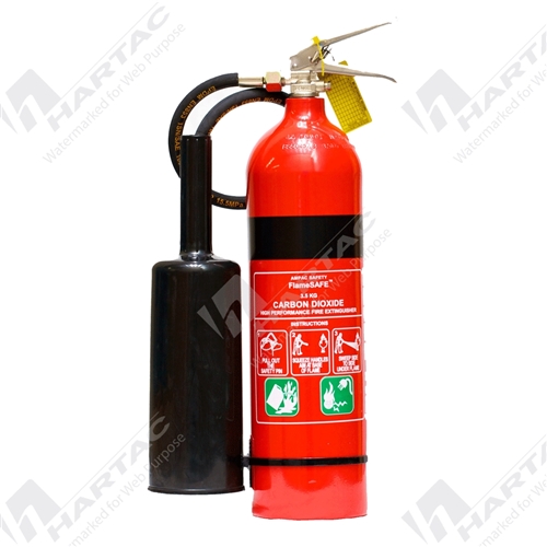 CO2 Fire Extinguisher 3.5kg Class 5B:E Flammable Liquids, Elect Fires w/ Wall Bracket