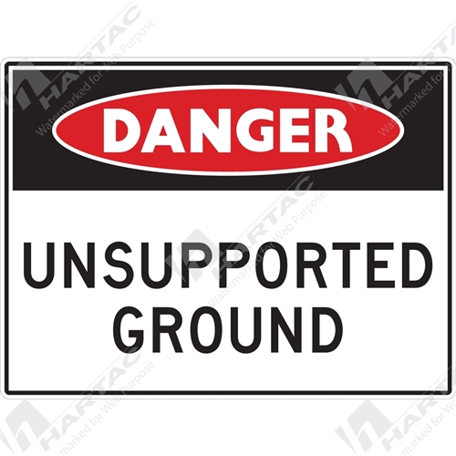 450*300 Danger Metal Ref CL2 Unsupported Ground Black & Red on White