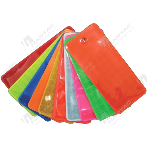 Mine Cable Patch/Tag Reflective 48mm x 105mm Long 5mm Hole Fluoro Orange