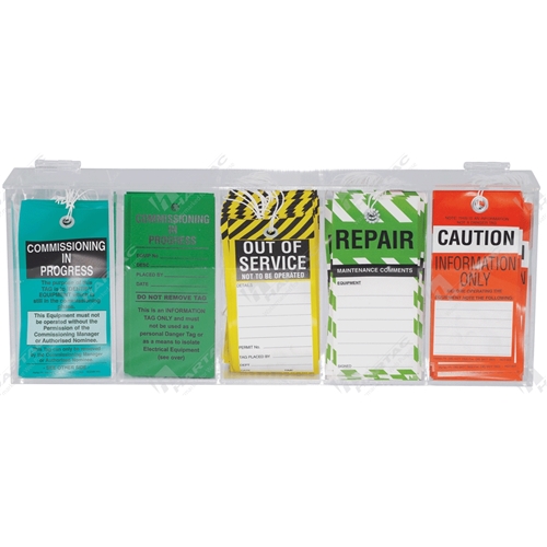 5 Bay Standard Tag Holder to suit safety tags (Compartment - 85Wx170Hx50Dmm)