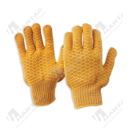 Criss Cross PVC Latice Grip Gloves On Poly/Cotton Liner Pk12